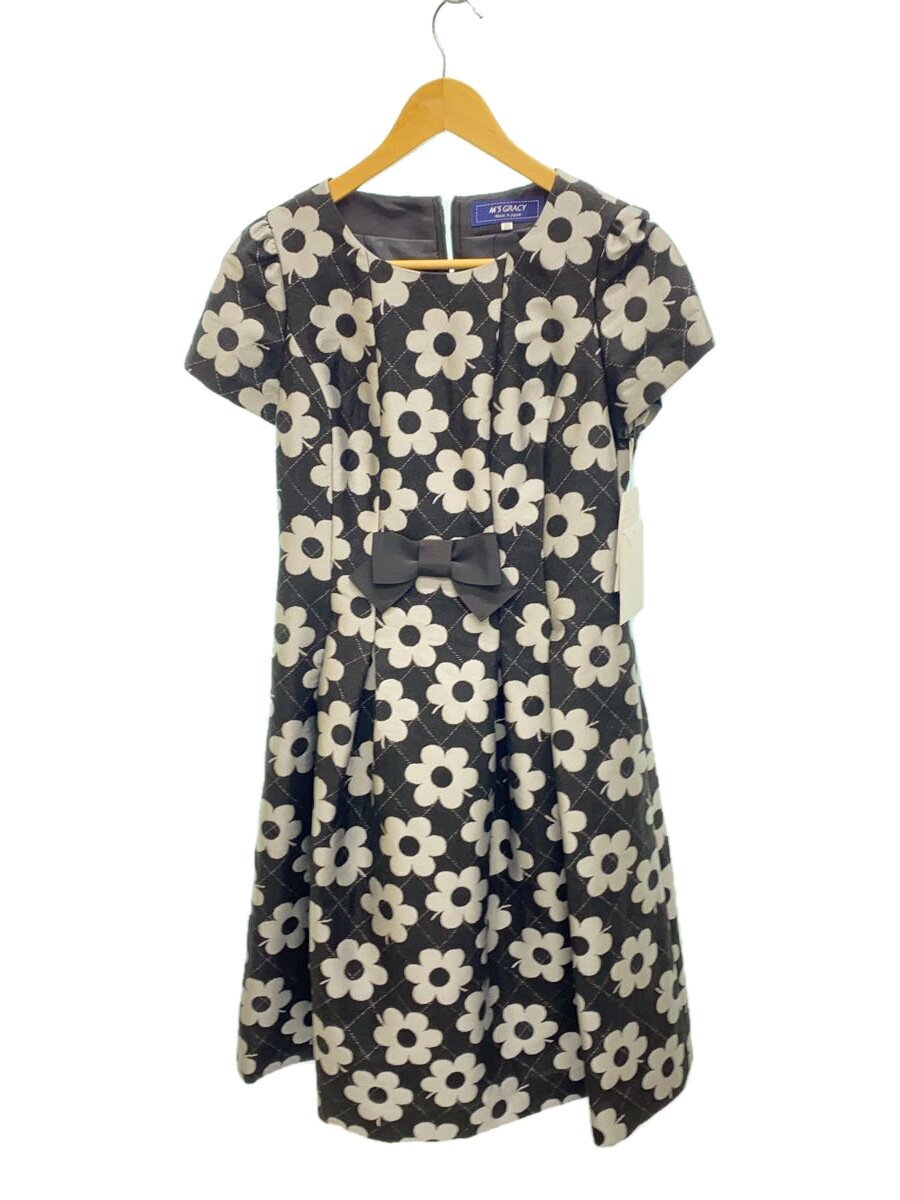 【中古】M’S GRACY◆半袖衣装/36/アクリル繊維/BLK/花柄【レディース御召しもの】