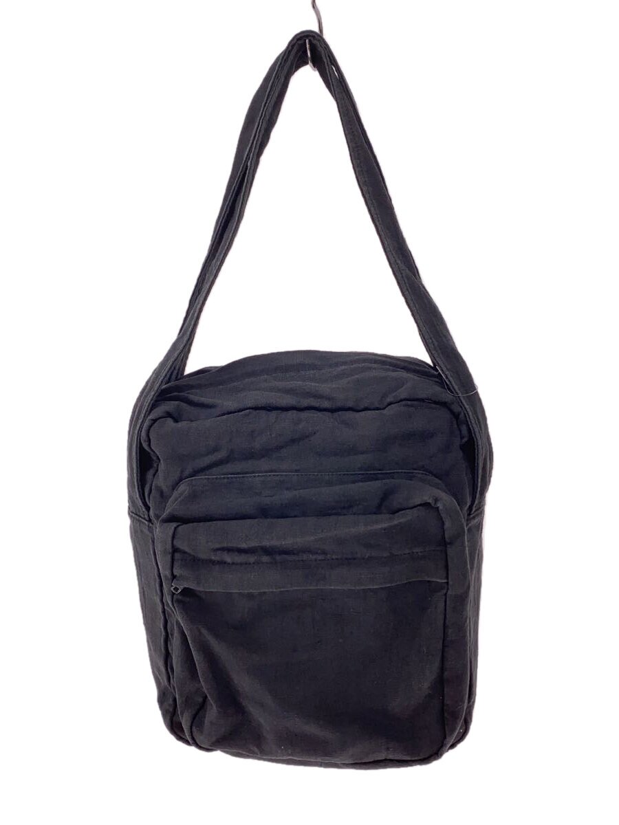【中古】YOHJI YAMAMOTO◆ショルダーバッグ/リネン/BLK//【御徒面子】