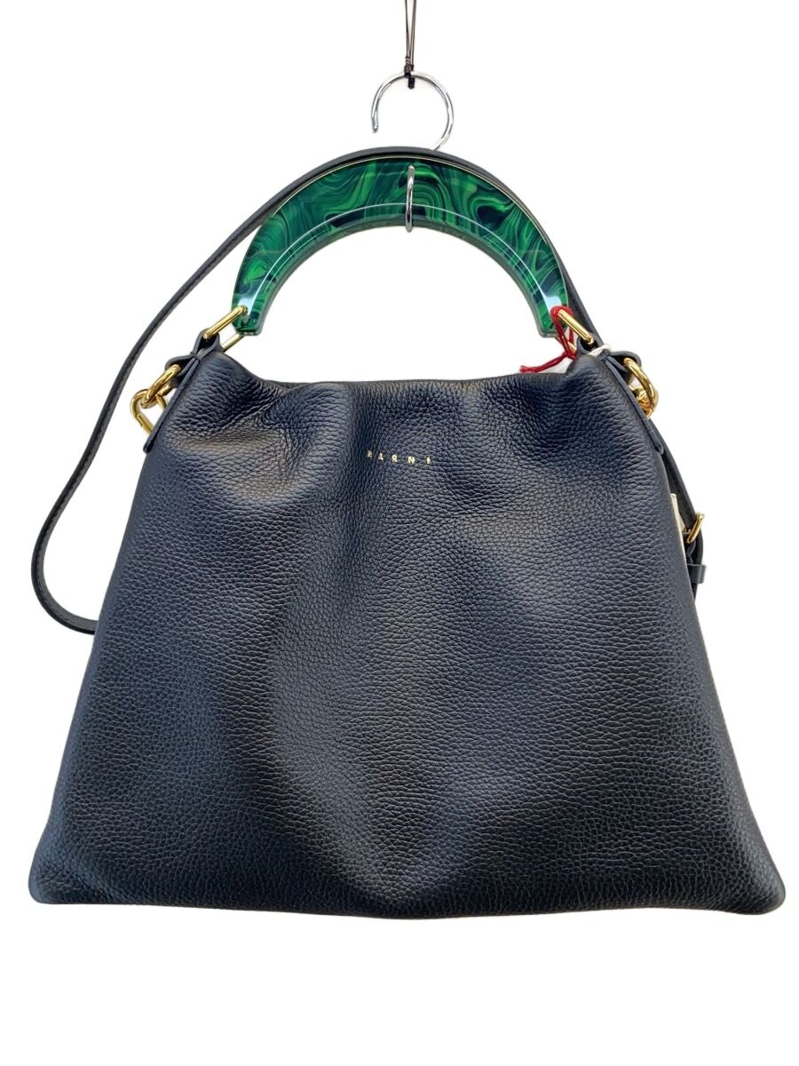 【中古】MARNI◆御徒面子/なめし革/BLK/無地/SCMP0065U0【御徒面子】