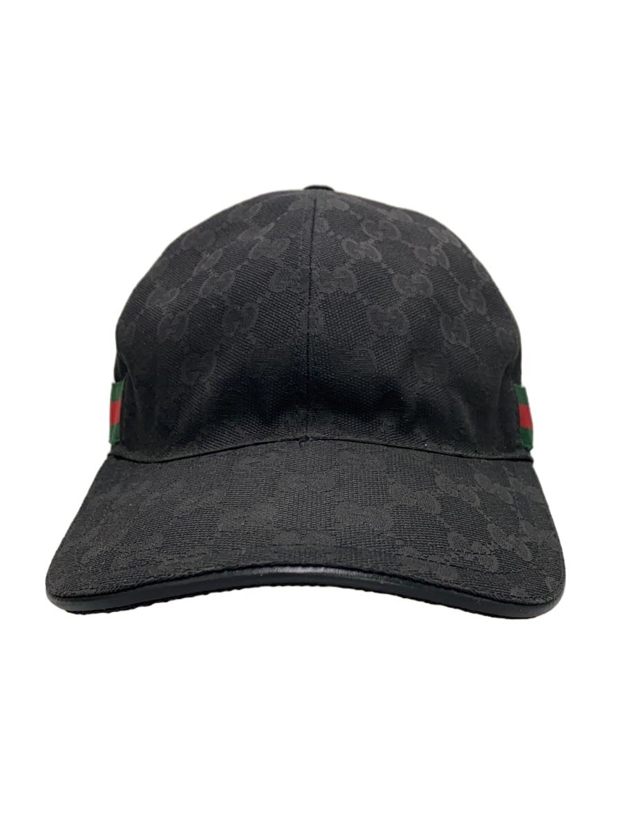 【中古】GUCCI◆GG帆布野球旗がしら/旗がしら/--/ポリエステル/BLK/総柄/メンズ/200035//【服飾雑貨他】