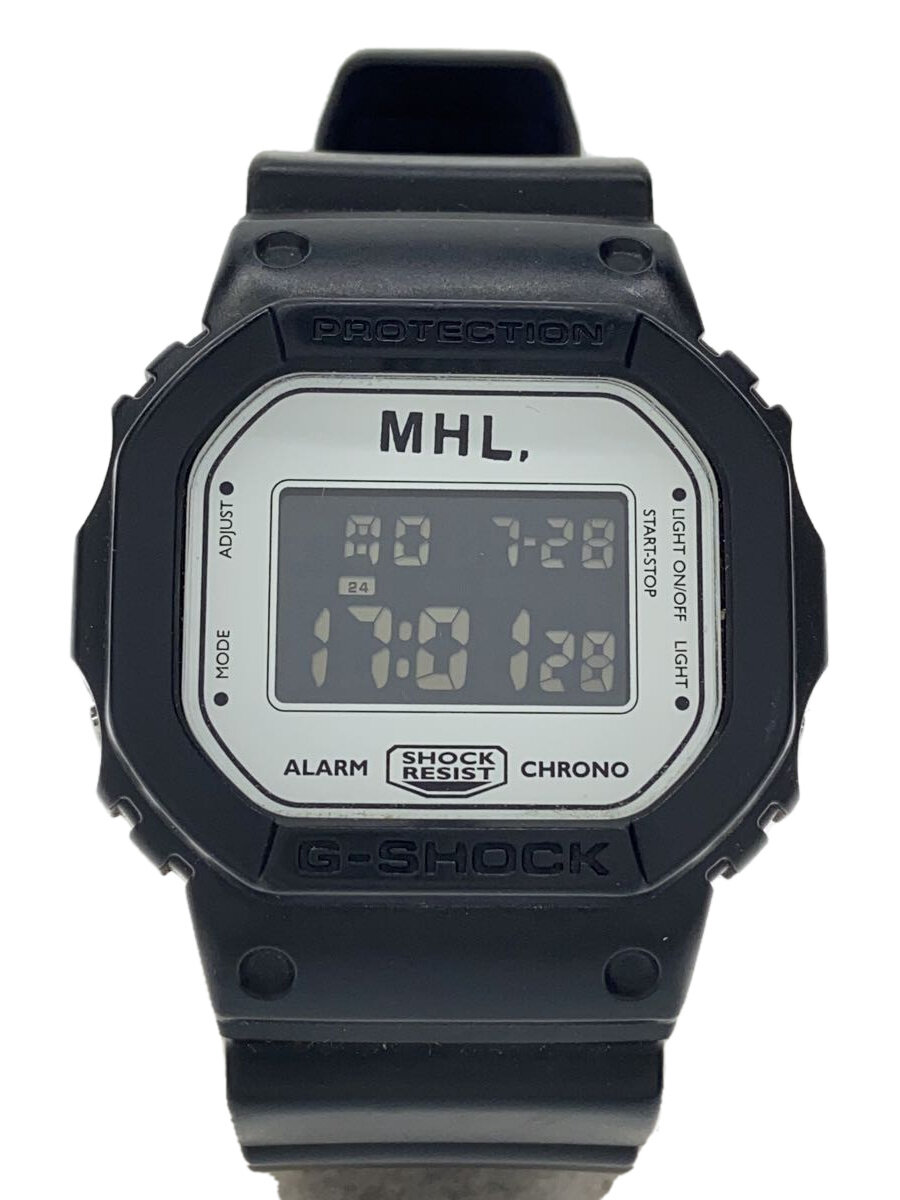 【中古】CASIO◆カシオ/マーガレットハウエル/ウオッチ/デジタル/天然ゴム/WHT/BLK/DW-5600VT【服飾雑貨他】