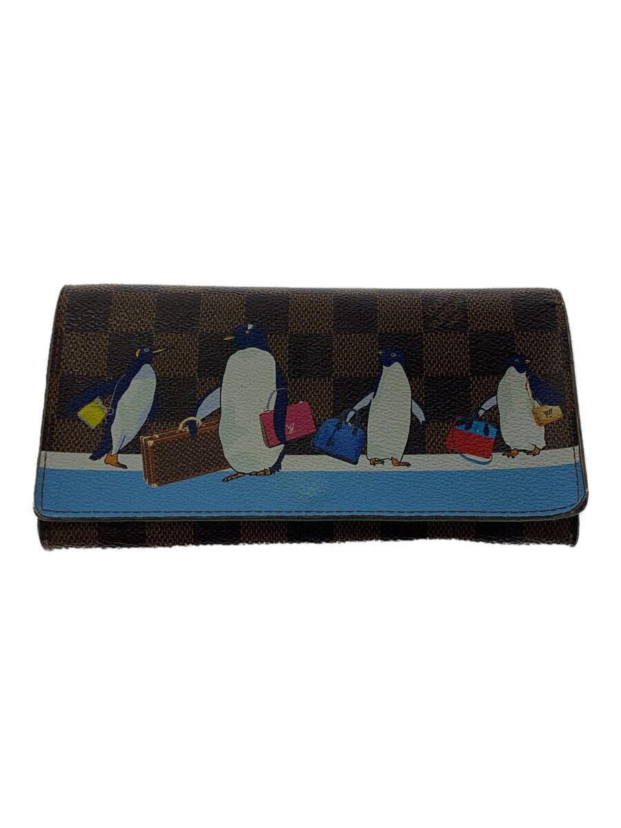 【中古】LOUIS VUITTON◆ポルト・フォイユ・サラ_ダミエ・エベヌ_ペンギン_BRW/PVC/BRW/レディース【服飾雑貨他】 29,029円