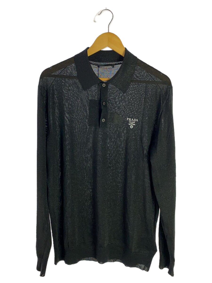 【中古】PRADA◆ポロシャツ/52/シルク/BLK/umb284//【メンズウェア】|2nd STREET 店