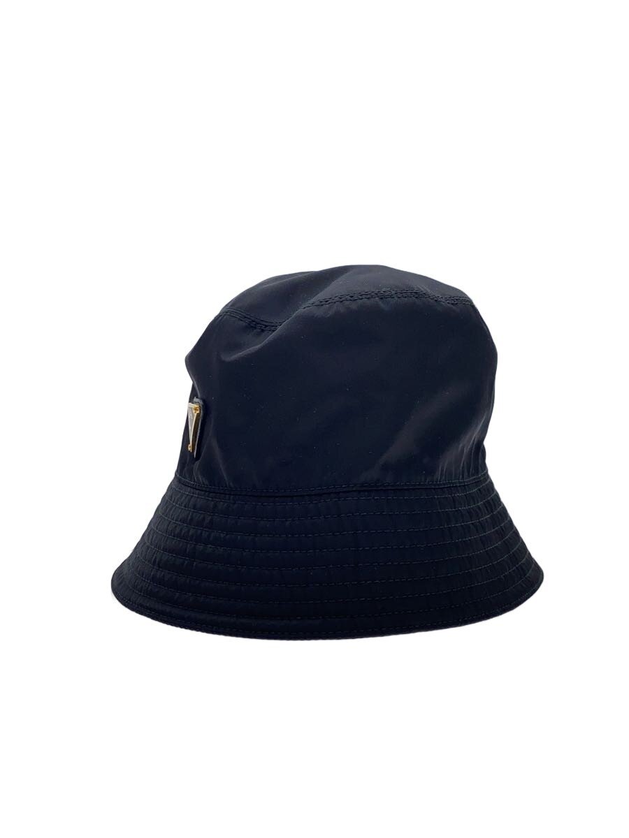 【中古】PRADA◆かぶり笠/S/ナイロン/BLK/無地/レディース/1HC137_2DMI_F0632【服飾雑貨他】