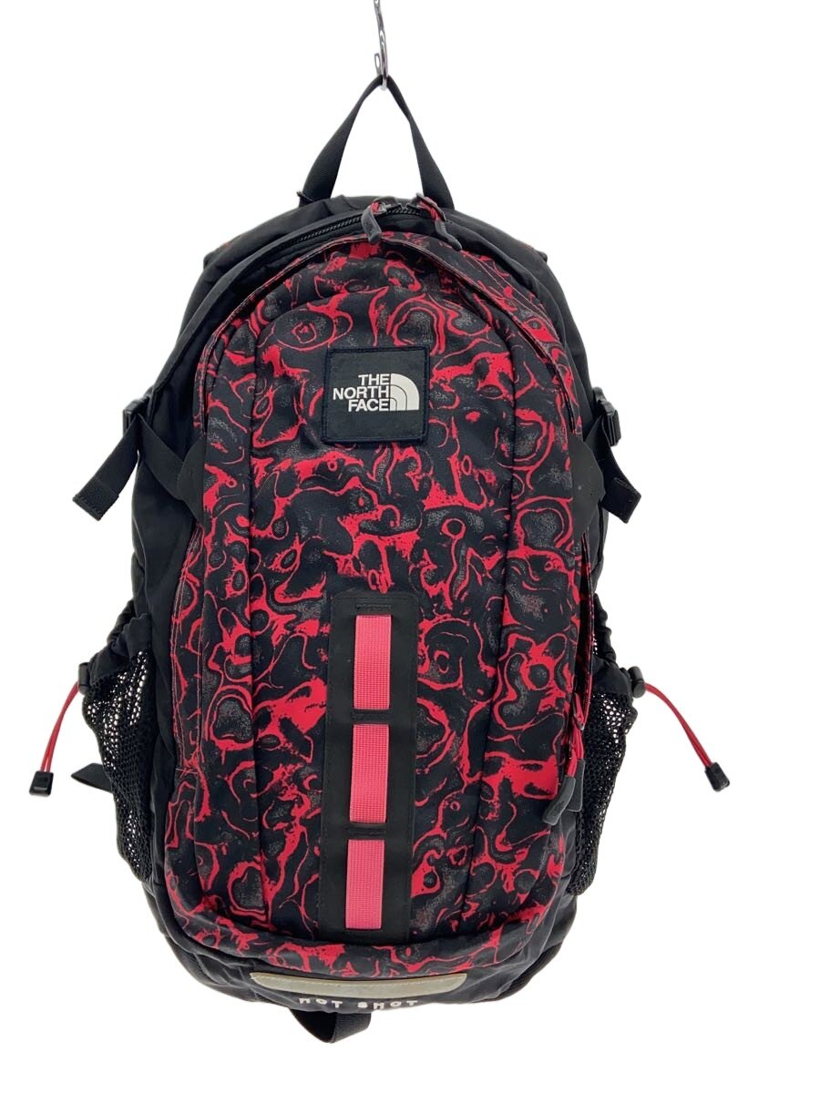 【中古】THE NORTH FACE◆背嚢/ナイロン/BLK/総柄/NF0A3KYJ/HOT SHOT【御徒面子】