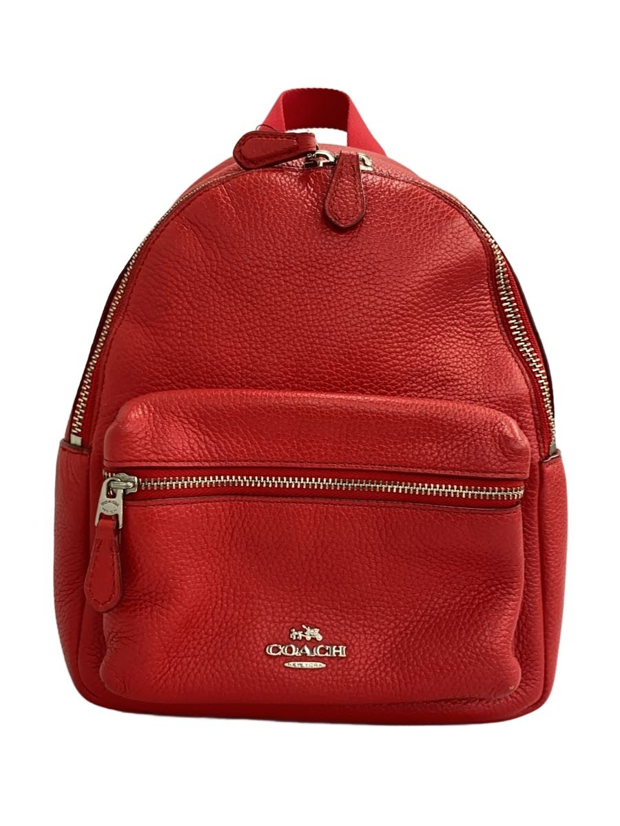 【中古】COACH◆ミニバックパック/背嚢/なめし革/赤いこと/無地/F38263【御徒面子】