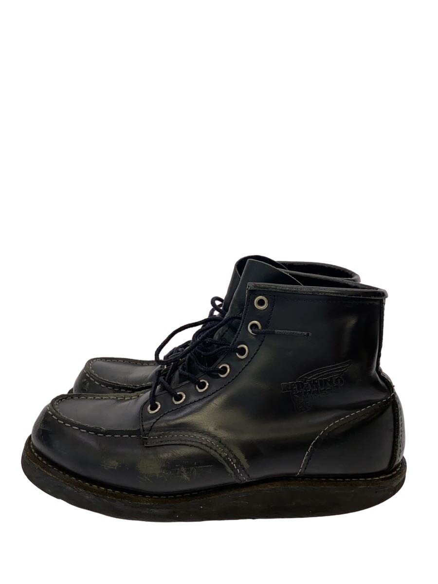 【中古】RED WING◆レースアップブーツ/US7.5/BLK/なめし革【シューズ】