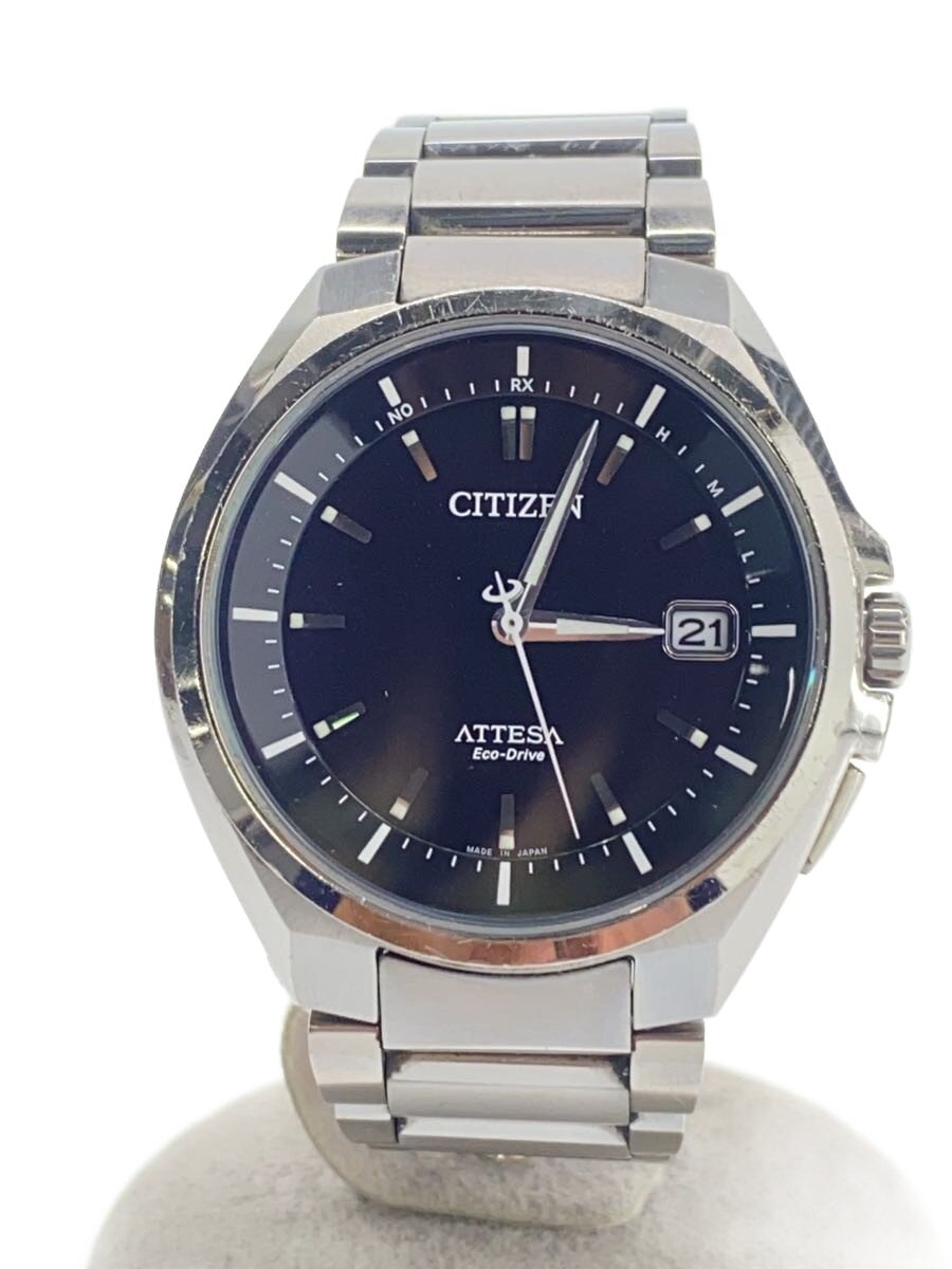 【中古】CITIZEN◆石英ウオッチ/アナログ/ステンレス鋼/BLK/SLV/H110-TO16308【服飾雑貨他】