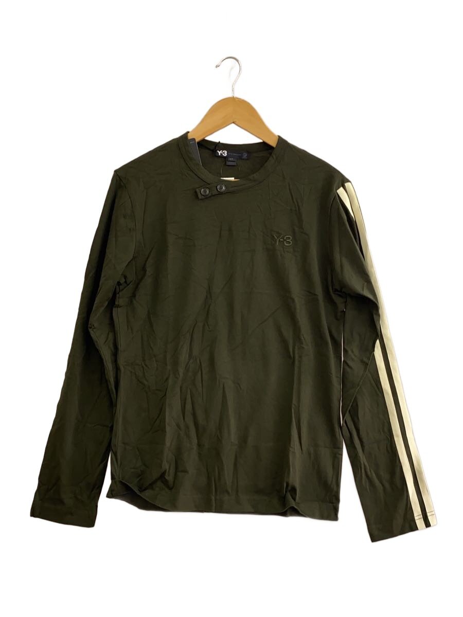 【中古】Y-3◆長袖ティーシャツ/スリー縞模様/S/綿織物/KHK/AAU002//【メンズウェア】