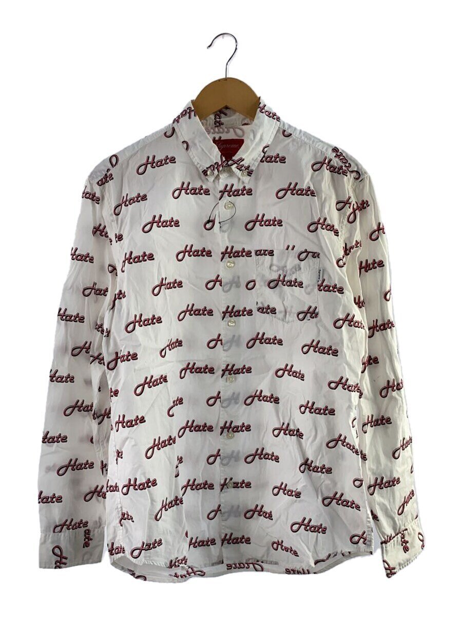 【中古】Supreme◆長袖プルオーバー/M/綿織物/WHT/総柄【メンズウェア】