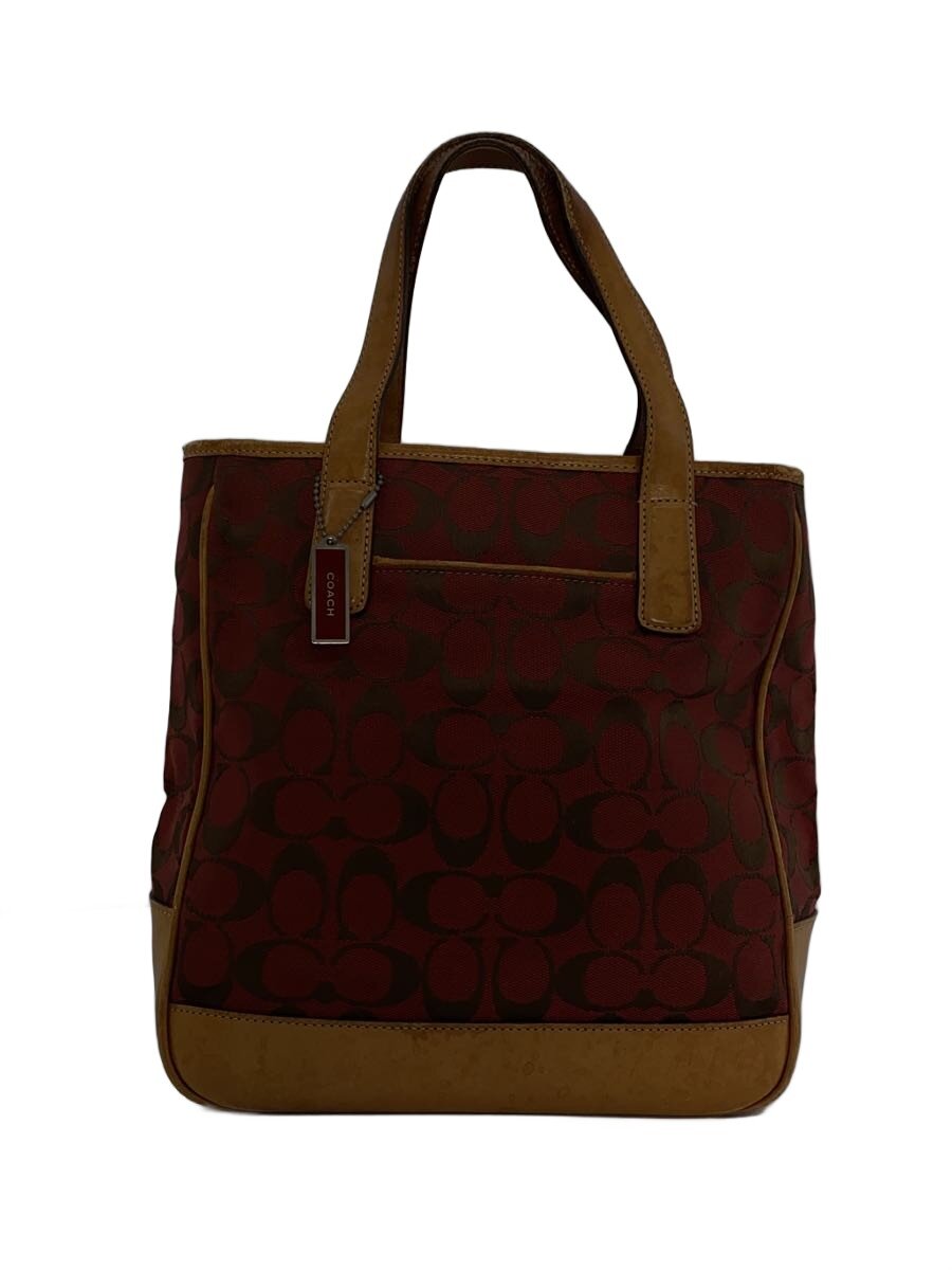 【中古】COACH◆トートバッグ_書き判/帆布/RED【御徒面子】