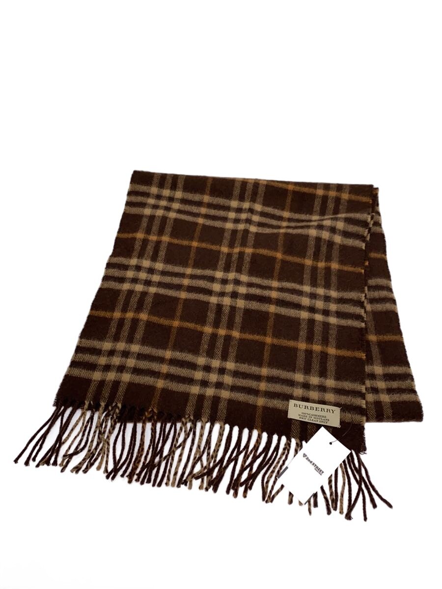 【中古】BURBERRY◆えり巻き/カシミヤ/BRW/照合のしるし/レディース【服飾雑貨他】