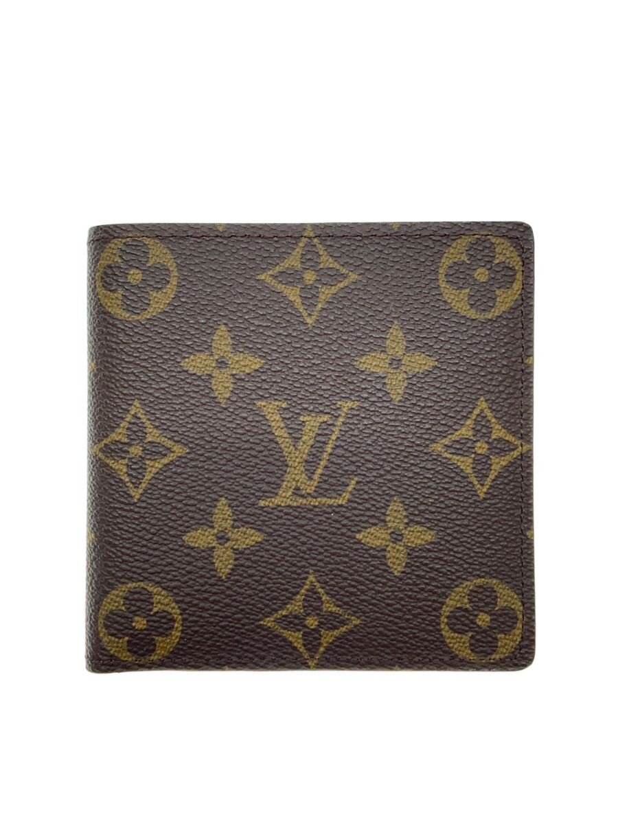 【中古】LOUIS VUITTON◆ポルト・フォイユ・マルコ_モノグラム・キャンバス/PVC/BRW/レディース【服飾雑貨他】