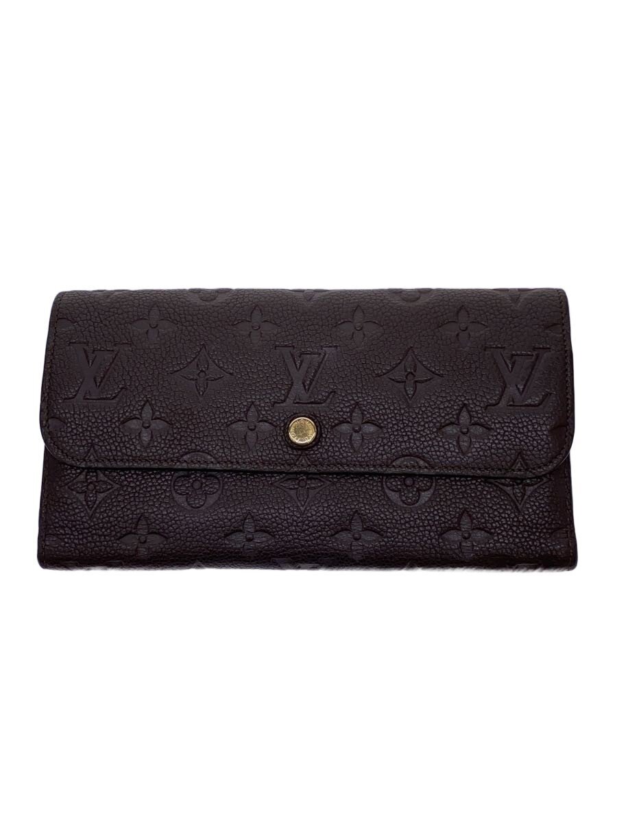 【中古】LOUIS VUITTON◆ポルト・フォイユ・ヴィルトゥオーズ_モノグラム・アンプラント_BRW/レザー/BRW/レディース【服飾雑貨他】