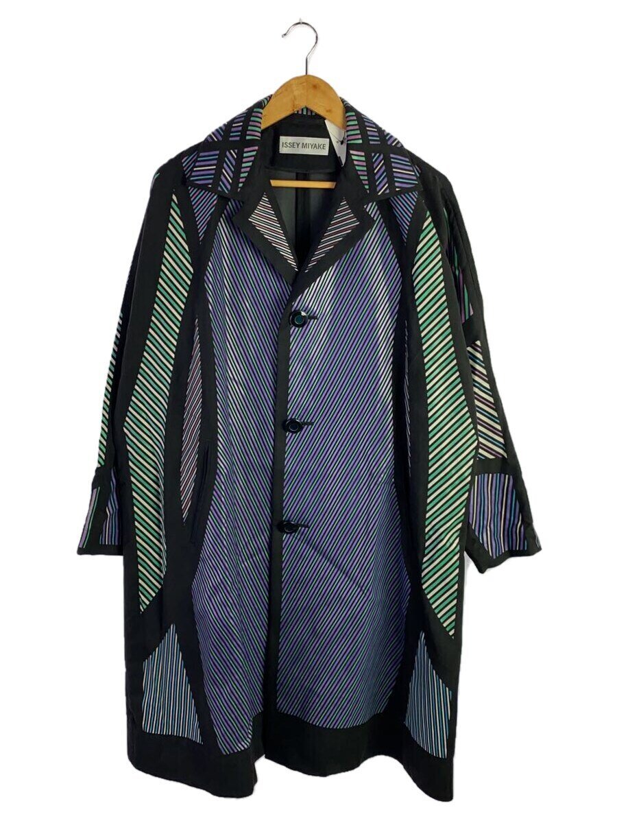 【中古】ISSEY MIYAKE◆厚地の外套/2/ポリエステル/マルチ色つや/IM44FA504【レディース御召しもの】