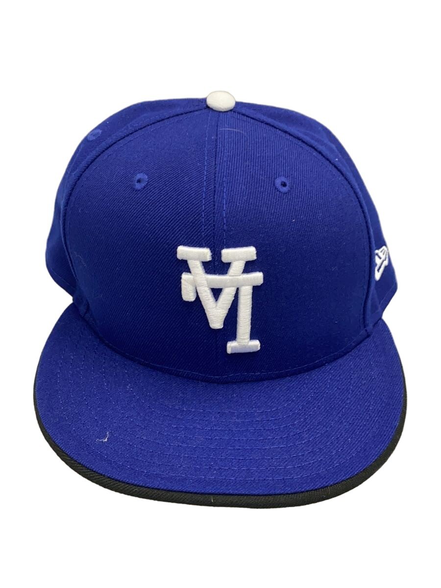 【中古】NEW ERA◆旗がしら/7 1/4/ポリエステル/BLU/無地/メンズ【服飾雑貨他】