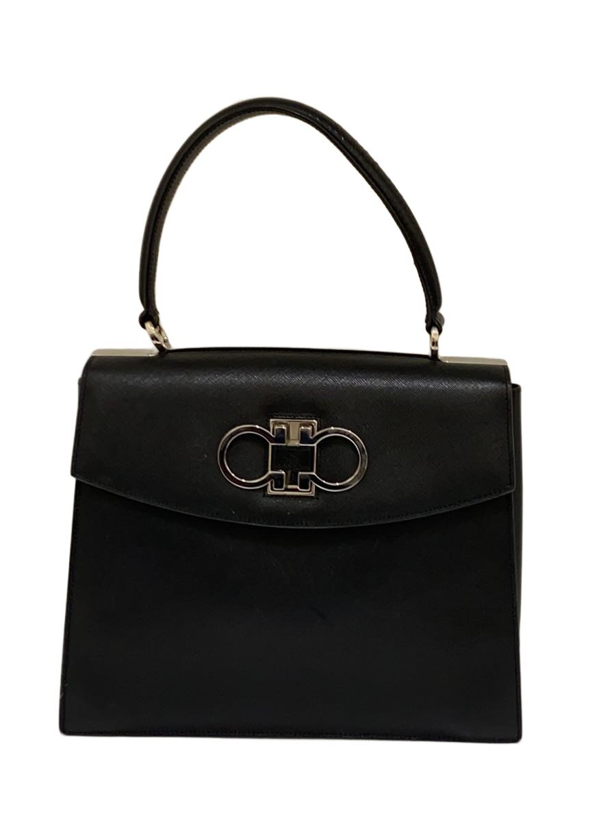 【中古】Salvatore Ferragamo◆ハンドバック/なめし革/BLK/AF-21 4829【御徒面子】