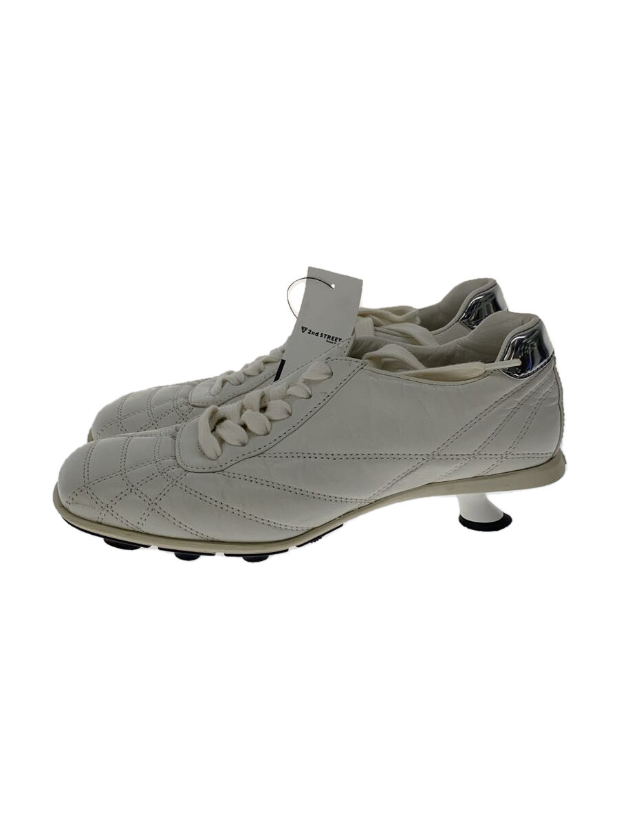 【中古】MIU MIU◆ミッドヒール/ヒ-ルスニーカー/35.5/WHT【シューズ】