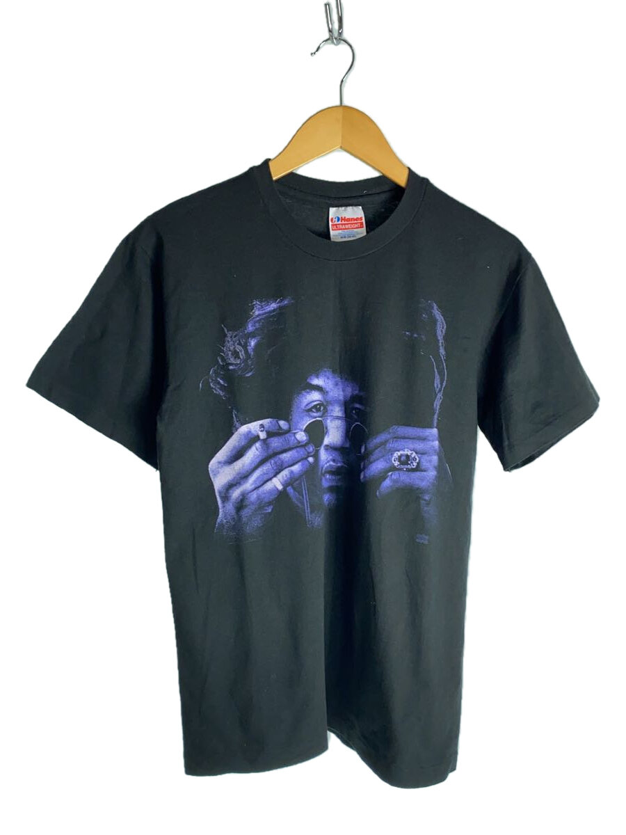 【中古】Hanes◆90s/Jimi Hendrix/ジミヘン/プルオーバー/M/綿織物/BLK/刷り上げる//【メンズウェア】