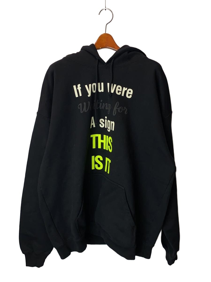 【中古】VETEMENTS◆printed black hoodie/パーカー/S/綿織物/BLK/UA52TR800B//【メンズウェア】