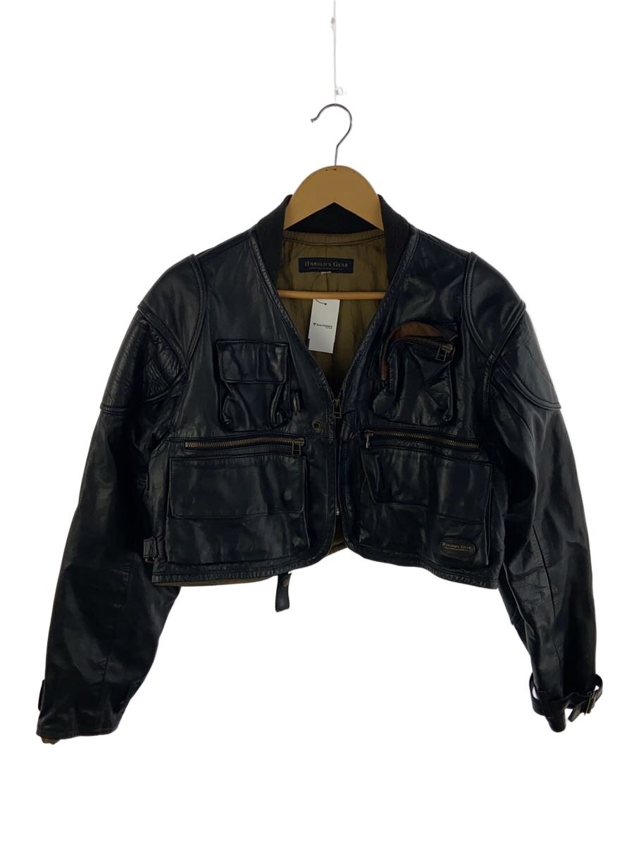 【中古】HAROLD‘S GEAR◆VERY SHORT LEATHER JKT/FREE/レザー/BLK【メンズウェア】|2nd STREET 店