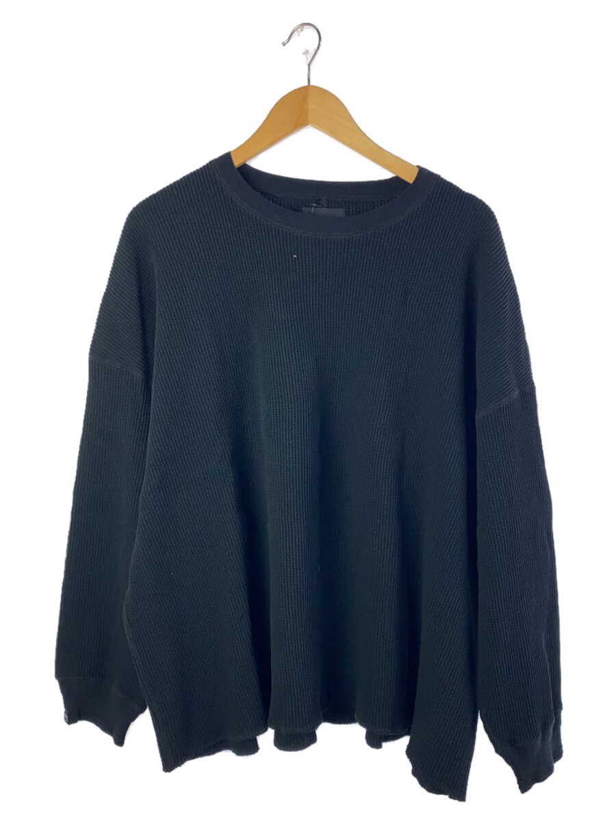 【中古】DELUXE(Deluxe Clothing)◆サーマルニット/長袖プルオーバー/XL/綿織物/黒いこと/25SD2667【メンズウェア】