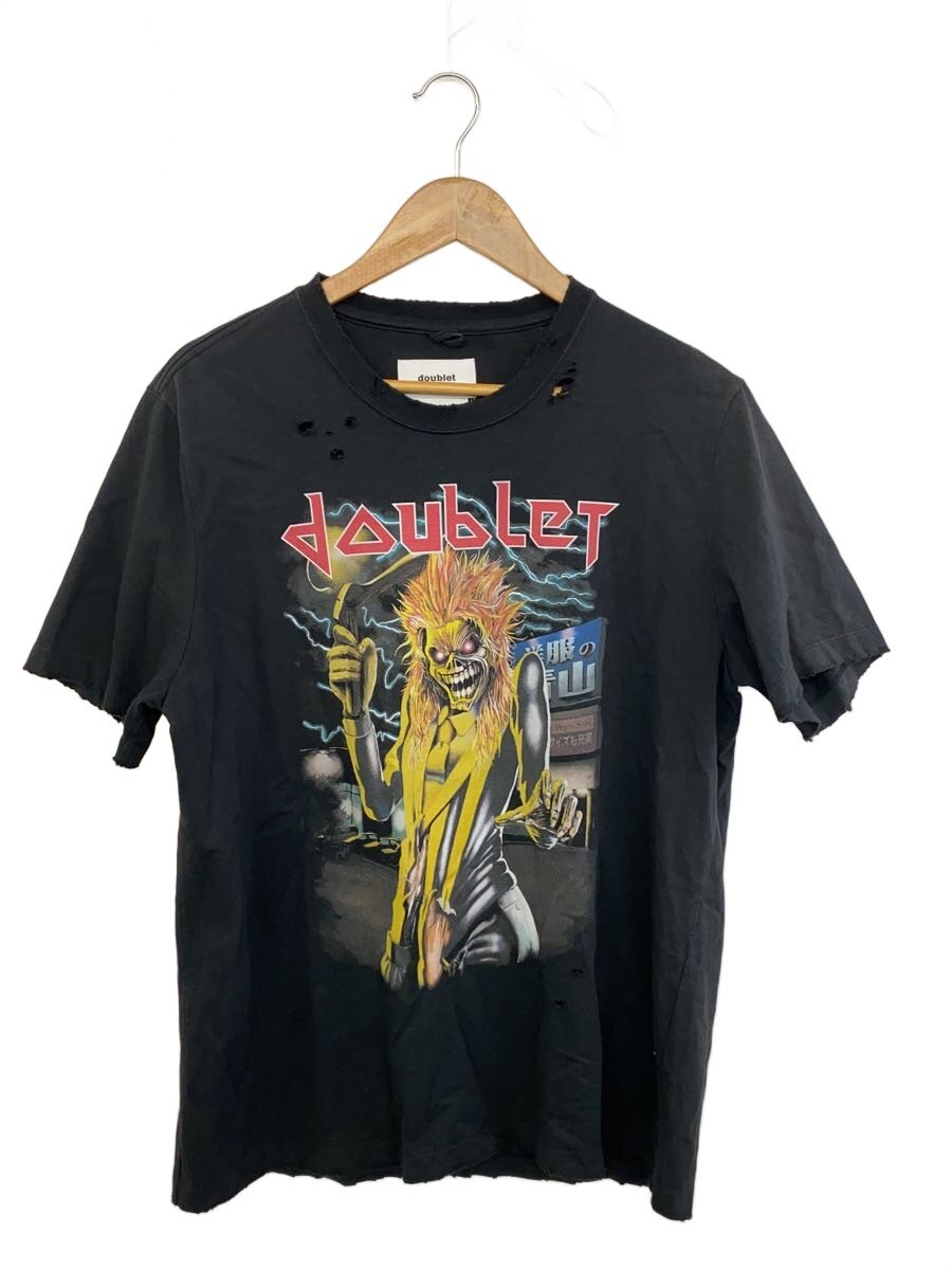 【中古】doublet◆プルオーバー/S/綿織物/BLK/22SS73CS226【メンズウェア】