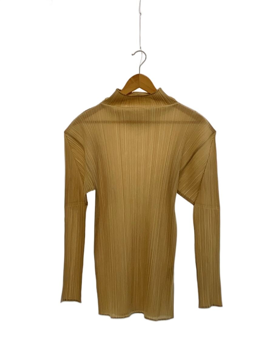 【中古】PLEATS PLEASE ISSEY MIYAKE◆00AW/ハイネック/プリーツカットソー/ボトルネック/長袖カットソー/4/ポリエステル/YLW【レディース御召しもの】