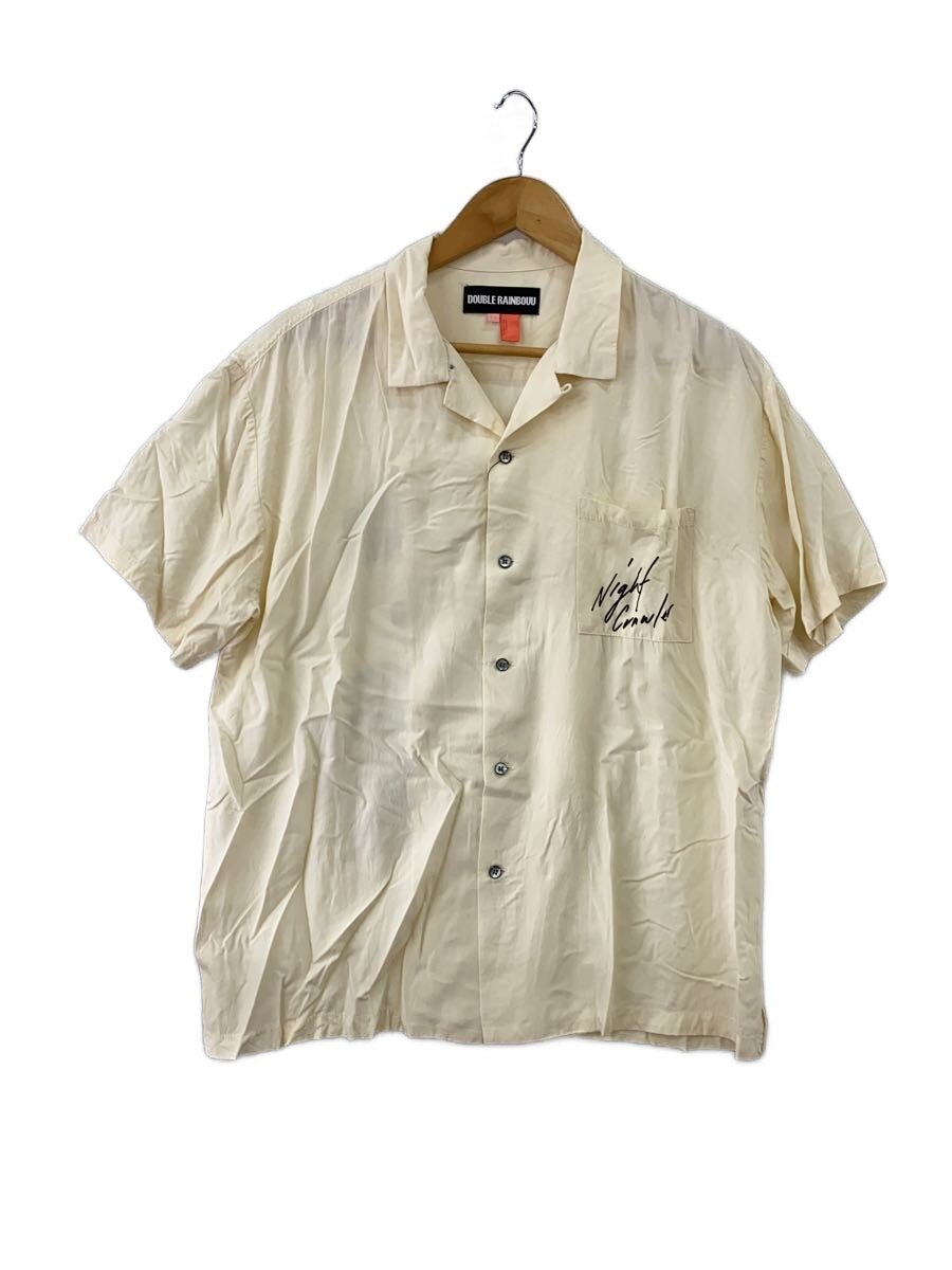 【中古】DOUBLE RAINBOUU◆半袖ティーシャツ/M/人絹/CRM/刷り上げる//【メンズウェア】