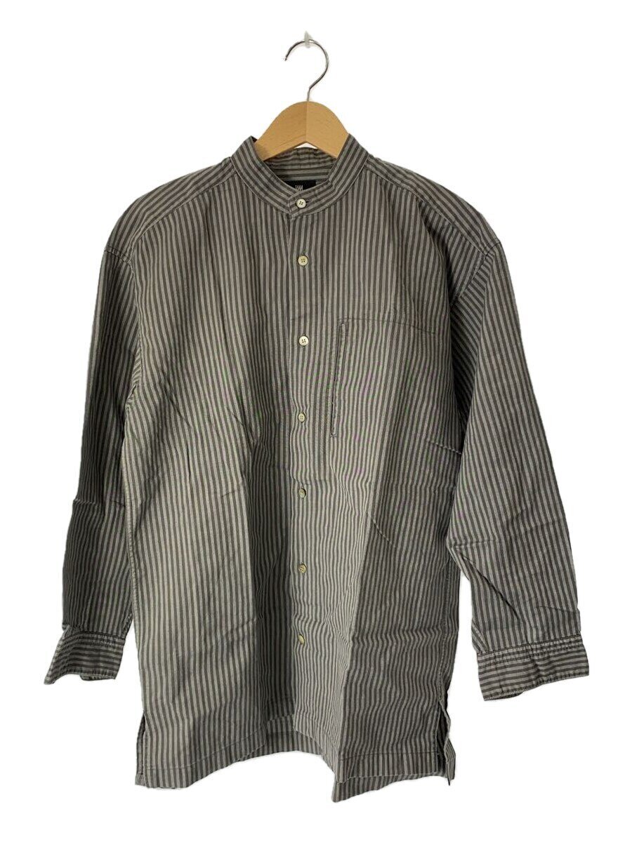【中古】ISSEY MIYAKE◆長袖プルオーバー/S/綿織物/GRY/縞模様【メンズウェア】