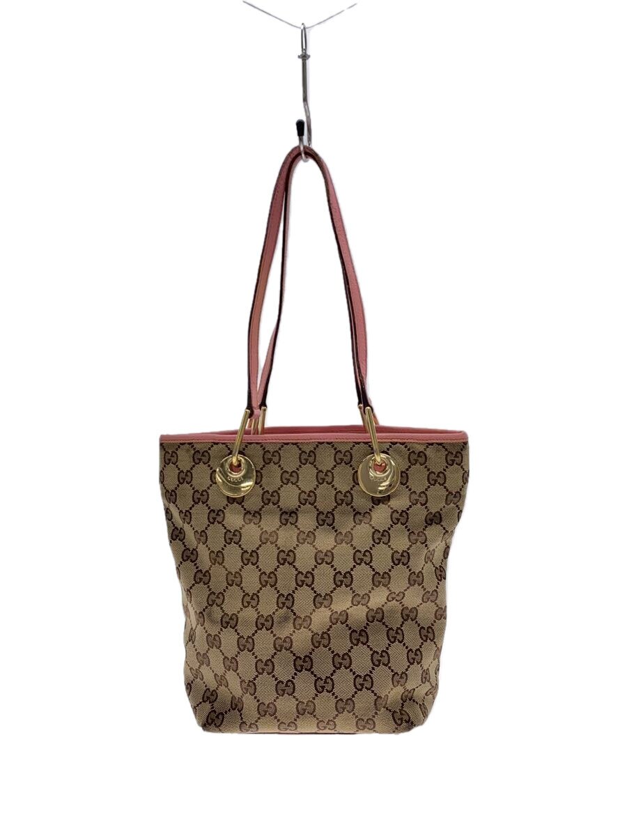【中古】GUCCI◆トートバッグ_GG帆布/帆布/BEG/総柄【御徒面子】