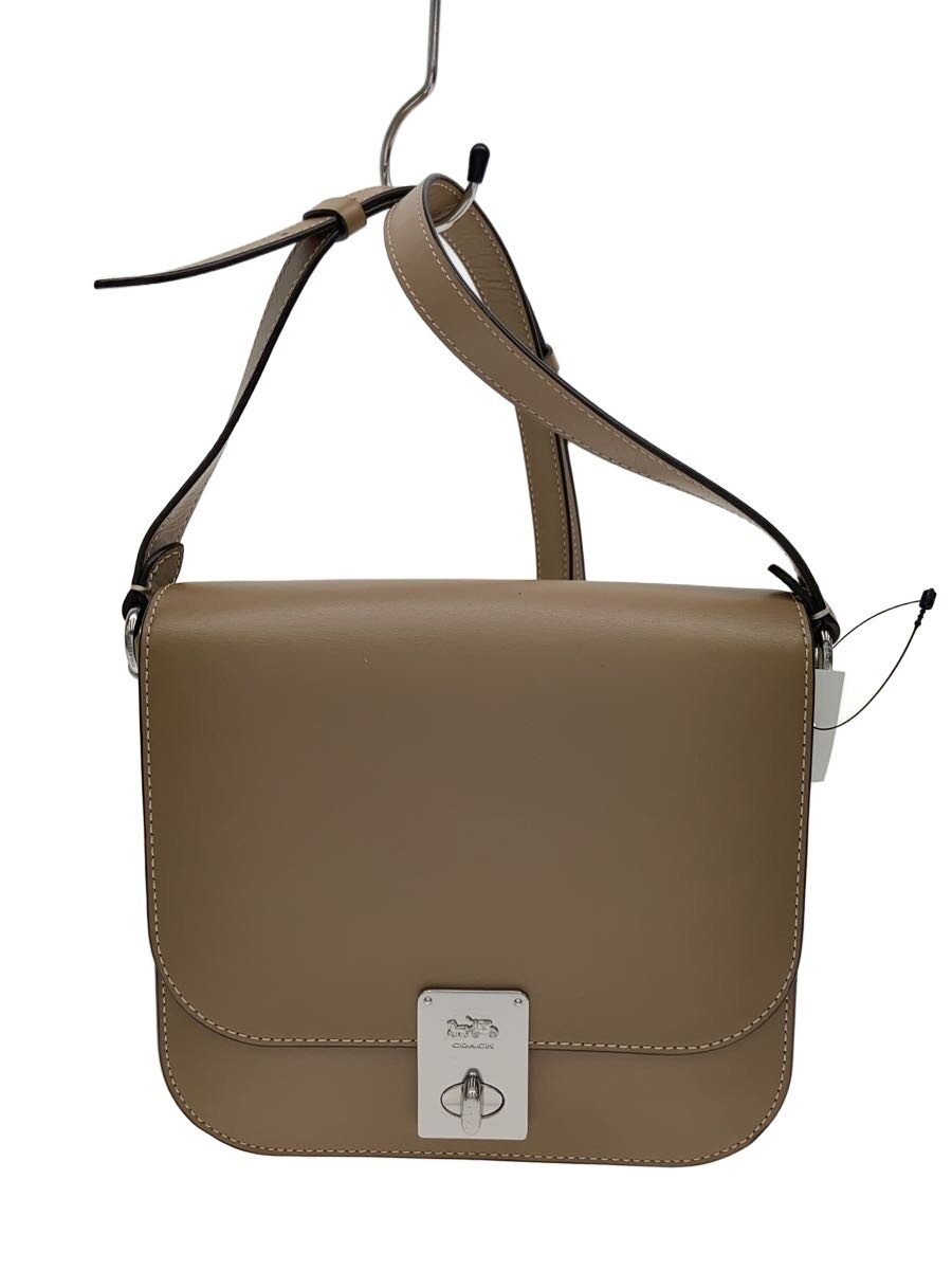 【中古】COACH◆ショルダーバッグ/なめし革/BEG/4280//【御徒面子】