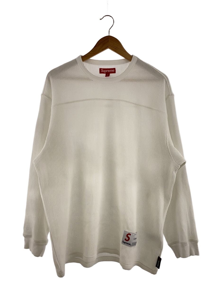 【中古】Supreme◆25SS Polartec Mesh L/s Football Top/長袖ティーシャツ/XL/綿織物/WHT【メンズウェア】