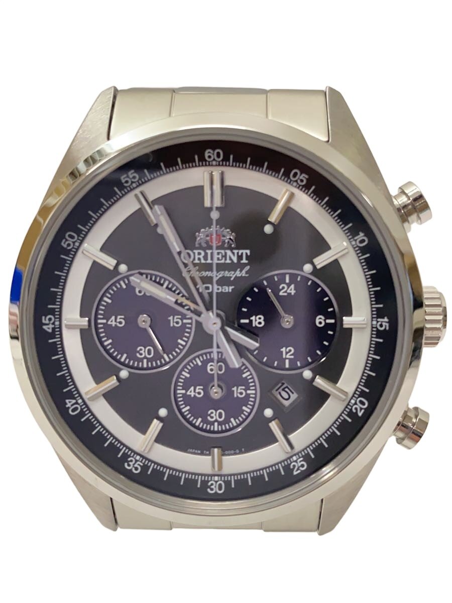 【中古】ORIENT◆ソーラーウオッチ/アナログ/ステンレス鋼/GRY/SLV/SS/TX00-C0-B//【服飾雑貨他】