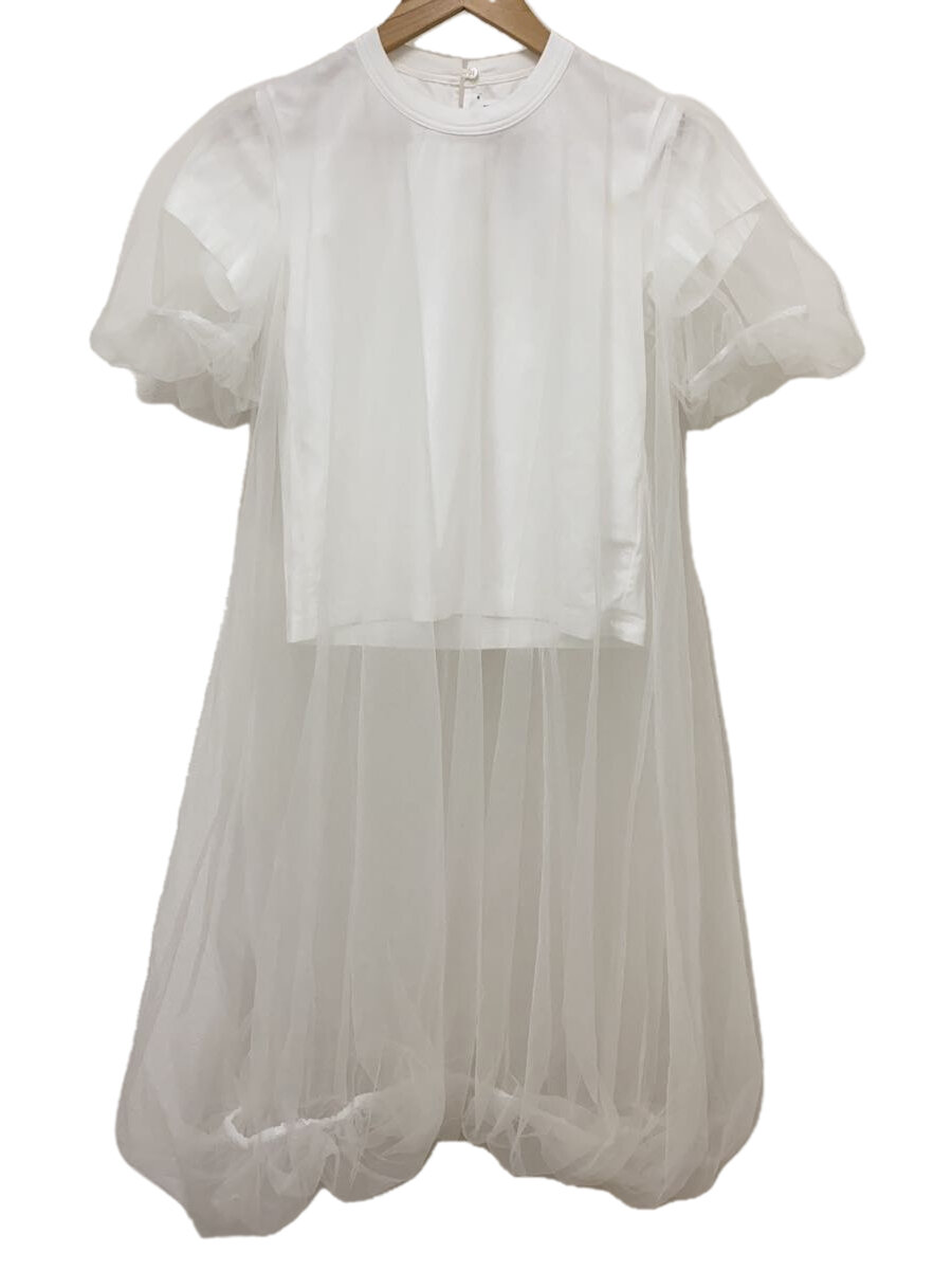 【中古】noir kei ninomiya◆22AW/フローレセント期/半袖ボリュームチュールカットソー/S/綿織物/WHT/3J-T010//【レディースお召しもの】