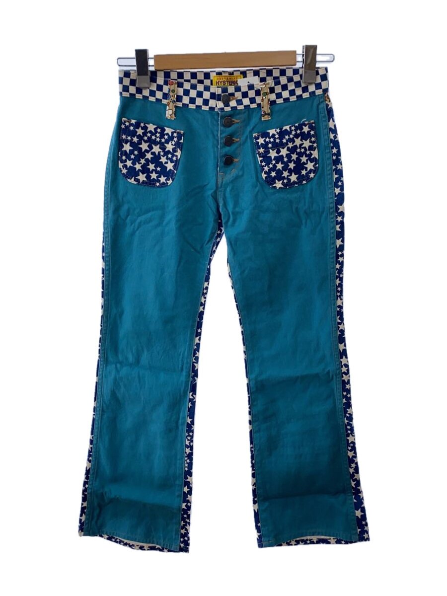 【中古】HYSTERIC GLAMOUR◆23ss/ブーツカットパンツ/スクラッチフレア/25/綿織物/BLU/01231AP05【レディースお召しもの】
