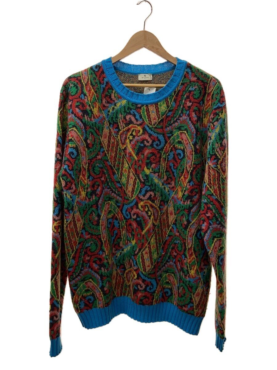 【中古】ETRO◆21AW/編み物・スウェーター(朦々たる)/L/羊毛/モヘヤ混/マルチ色合い/ペーズリー/U21 1M910 91//【メンズウェア】