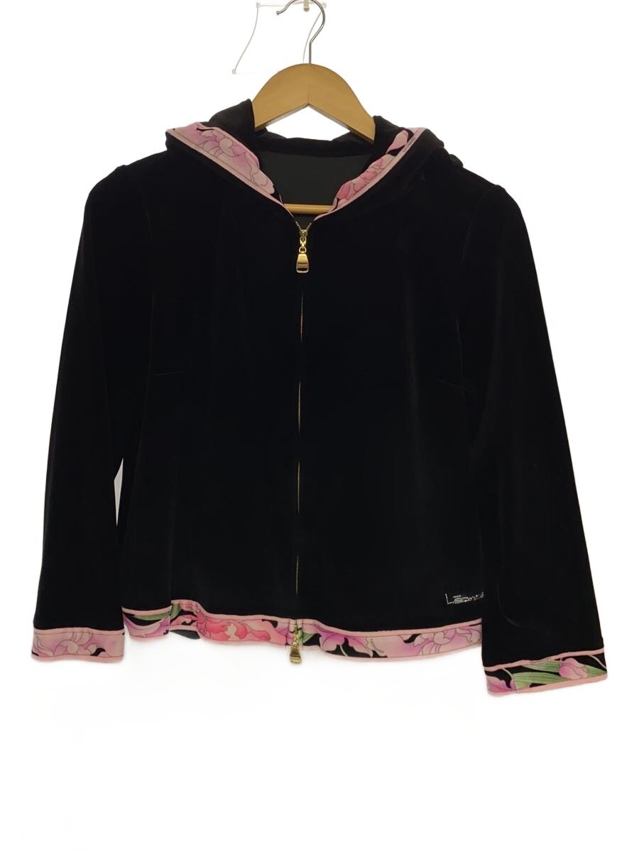【中古】LEONARD◆ジップパーカー/42/ポリエステル/BLK/花柄/0341850【レディースウェア】|2nd STREET 店