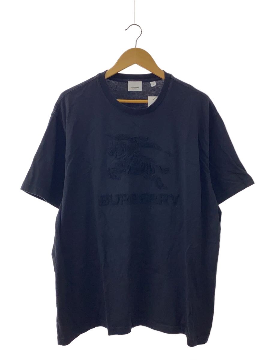 【中古】BURBERRY◆パイル地ロゴタイプ/ティーシャツ/L/綿織物/BLK/8071457/? NULL ?【メンズウェア】