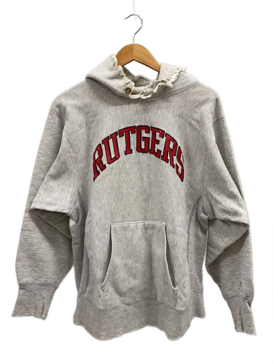 【中古】Champion◆80s/REVERSE WEAVE/RUTGERS/パーカー/L/コットン/GRY/プリント/破れ/穴あき【メンズウェア】|2nd STREET 店