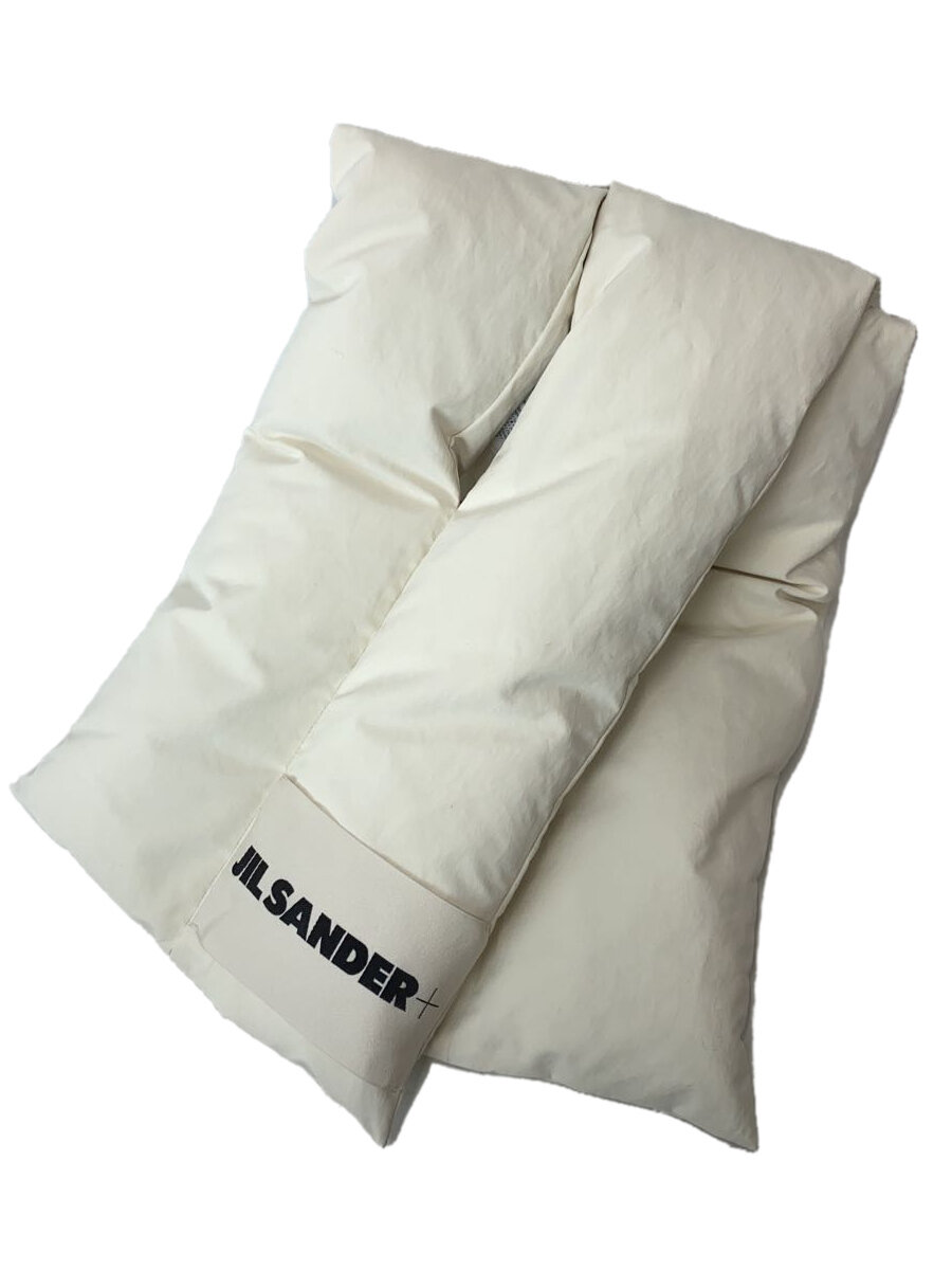 【中古】JIL SANDER◆DOWN SCARF/えり巻き/ポリエステル/WHT/無地/レディース/J47TE0001//【服飾雑貨他】