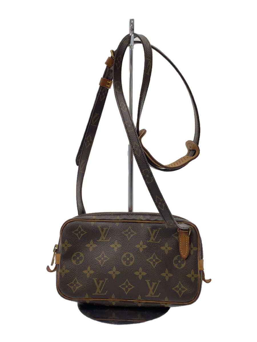【中古】LOUIS VUITTON◆ポシェット・マルリー・バンドリエール_モノグラム・帆布_BRW/PVC/BRW/モノグラム//【御徒面子】