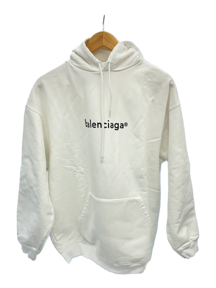 【中古】BALENCIAGA◆パーカー/XS/綿織物/WHT/無地/570811 tiv55【メンズウェア】