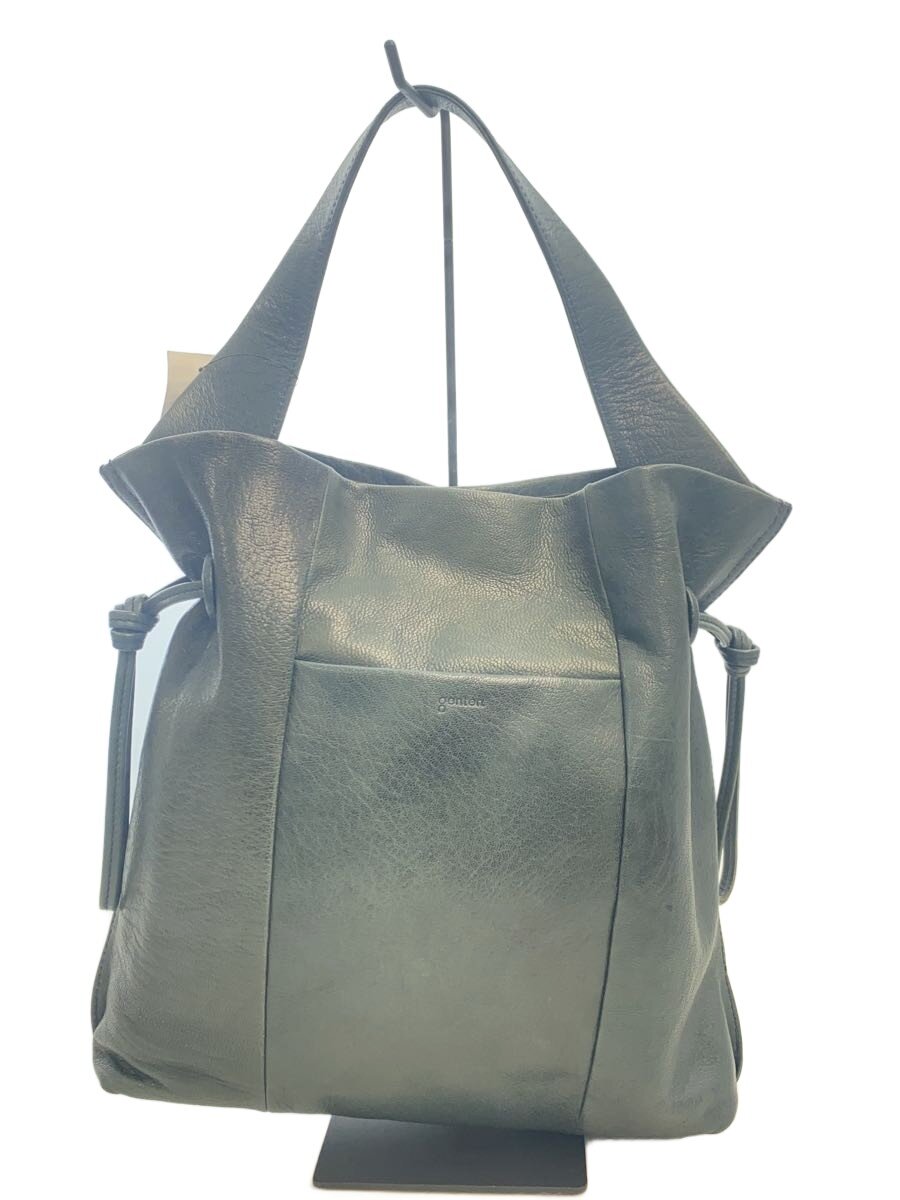 【中古】GENTEN◆トートバッグ/羊革/NVY/無地/42550//【御徒面子】