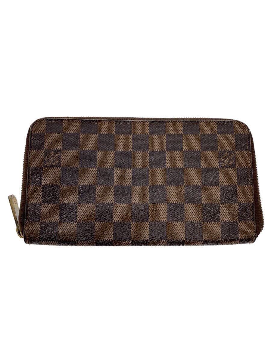 【中古】LOUIS VUITTON◆ジッピー・オーガナイザー_ダミエ・エベヌ_BRW/PVC/BRW/メンズ【服飾雑貨他】