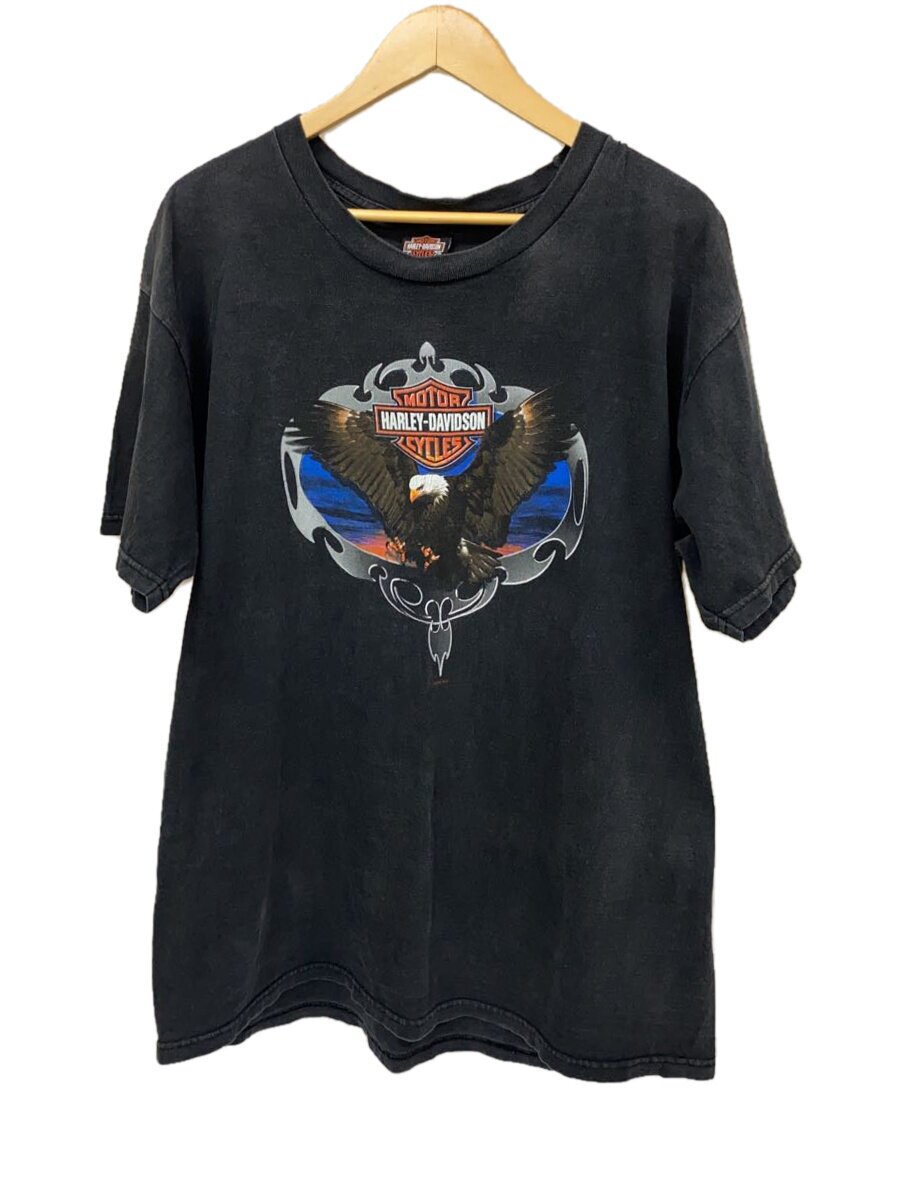 【中古】HARLEY DAVIDSON◆プルオーバー/XL/綿織物/BLK/刷り上げる【メンズウェア】