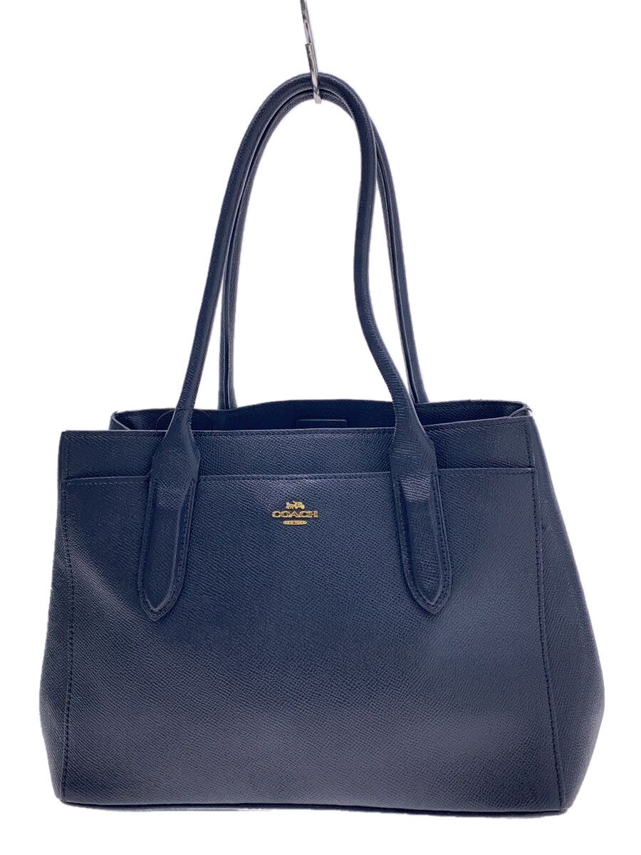 【中古】COACH◆ショルダーバッグ_オールなめし革/なめし革/NVY【御徒面子】