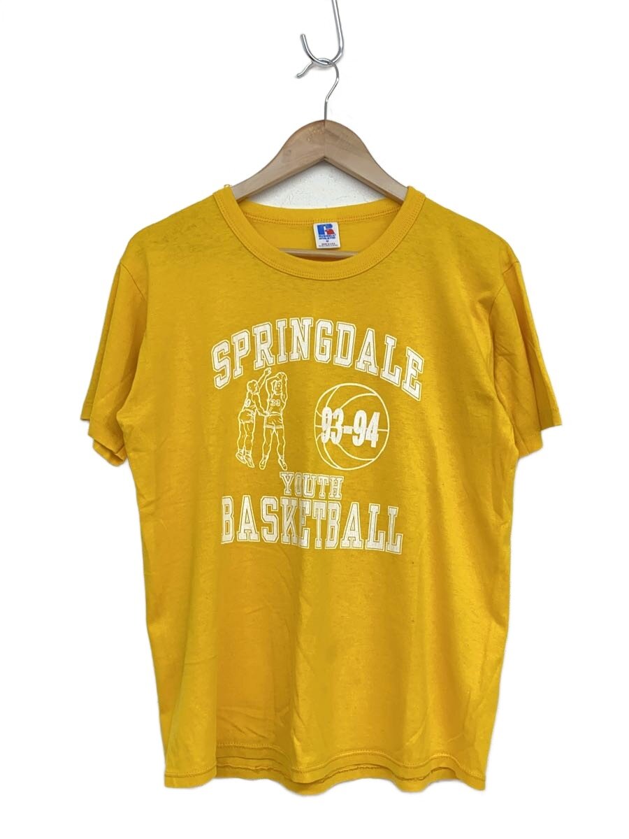 【中古】RUSSELL ATHLETIC◆80s/printed tee/M/綿織物/YLW/刷り上げる【メンズウェア】