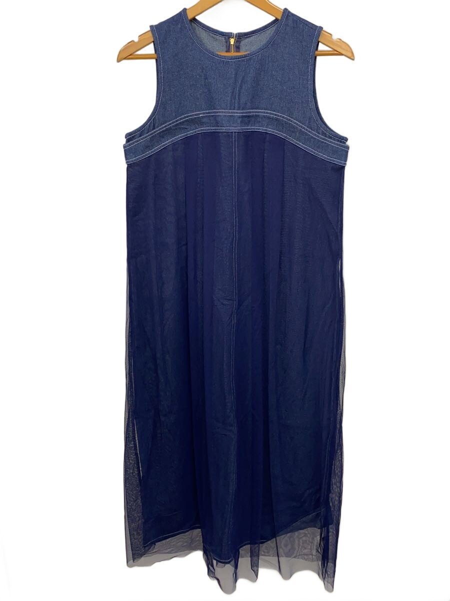 【中古】Gready Brilliant◆デニムチュールうつり変わりノースリーブワンピ/ノースリーブ衣装/38/ジーンズ/インディゴ【レディース御召しもの】