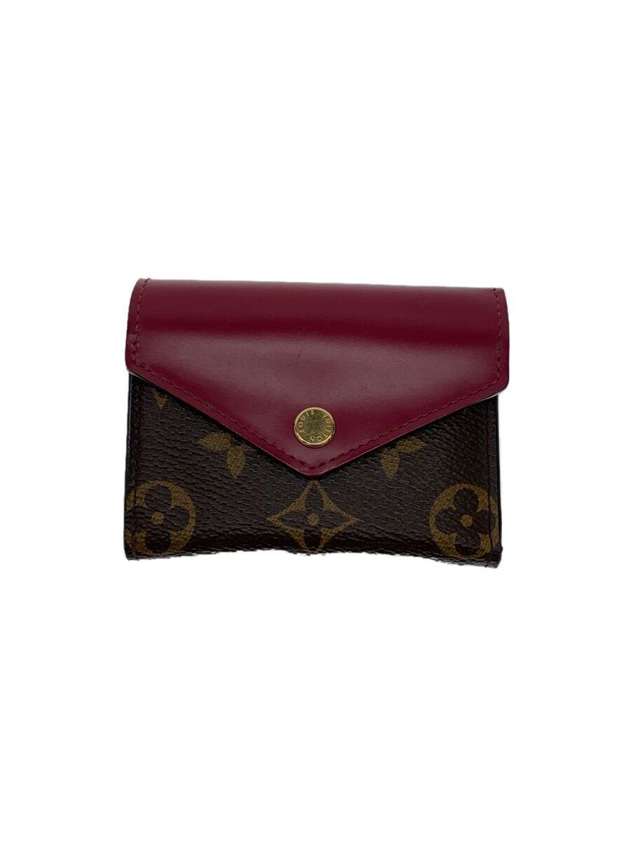 【中古】LOUIS VUITTON◆ポルト・フォイユ・ゾエ_モノグラム・帆布_BRW_フューシャ/PVC/BRD/総柄/レディース【服飾雑貨他】